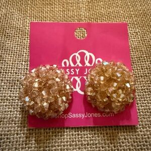 Sassy Jones Sparkling Cognac Malia Glass Stud  Earrings